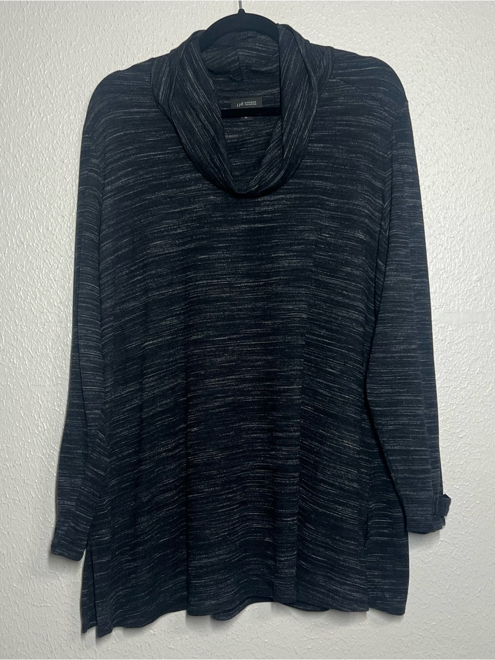 J.Jill Wearever Collection Cowl Neck Tunic Top Heathered Gray Womens Size XL